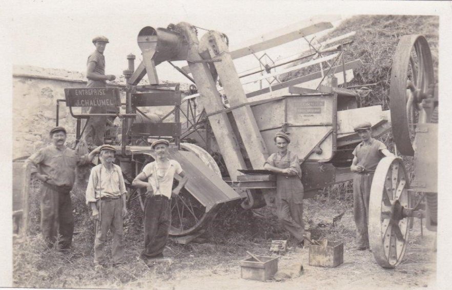 Histoire agriculture Moissonneuse batteuse fixe